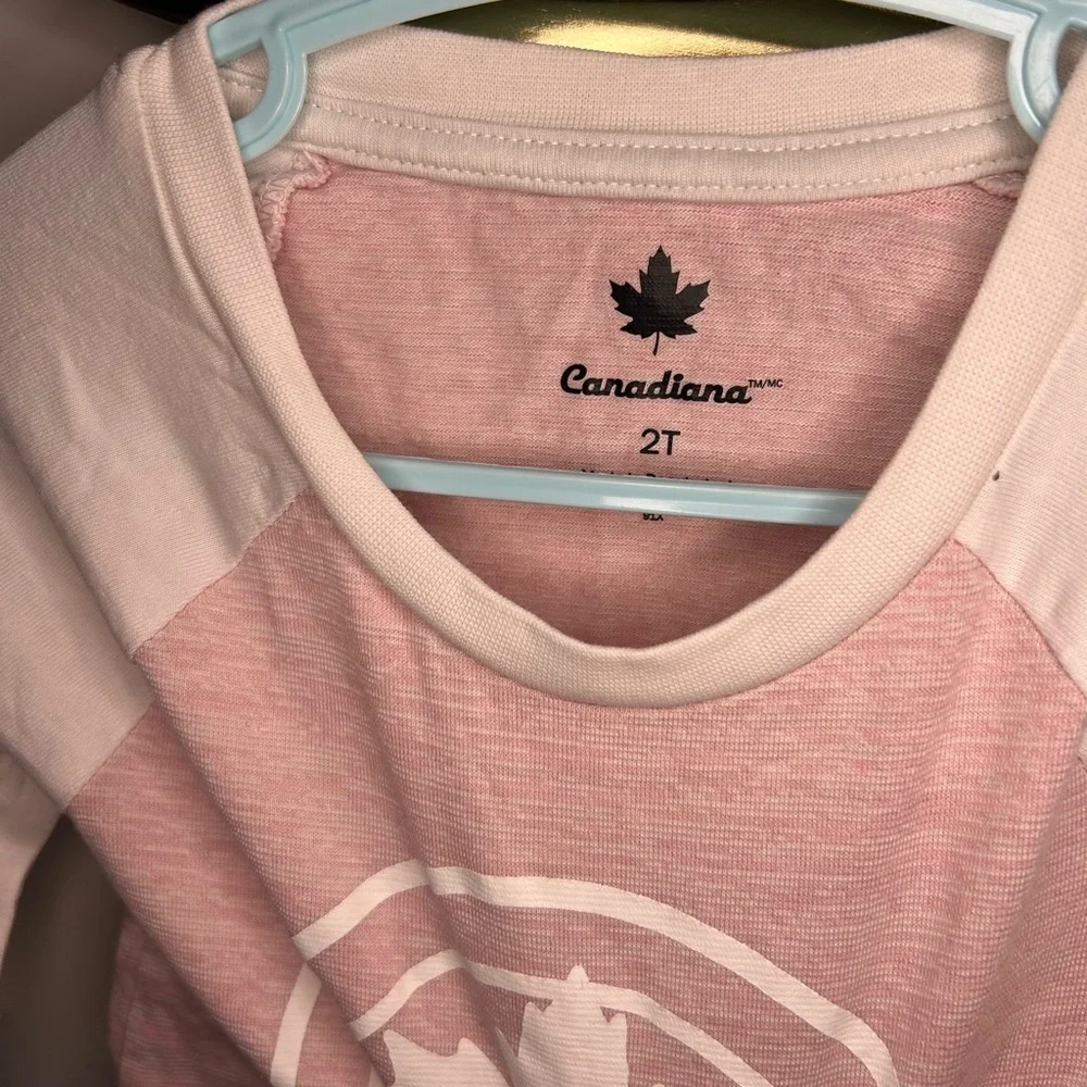 Canada Kids Long Sleeve Raglan Tee - Pink and White - Picture 4 of 9